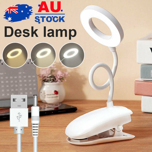 LED Reading Light, read a book in Bed or extra light on the office desk, Rechargeable 3-Level Brightness Lamp