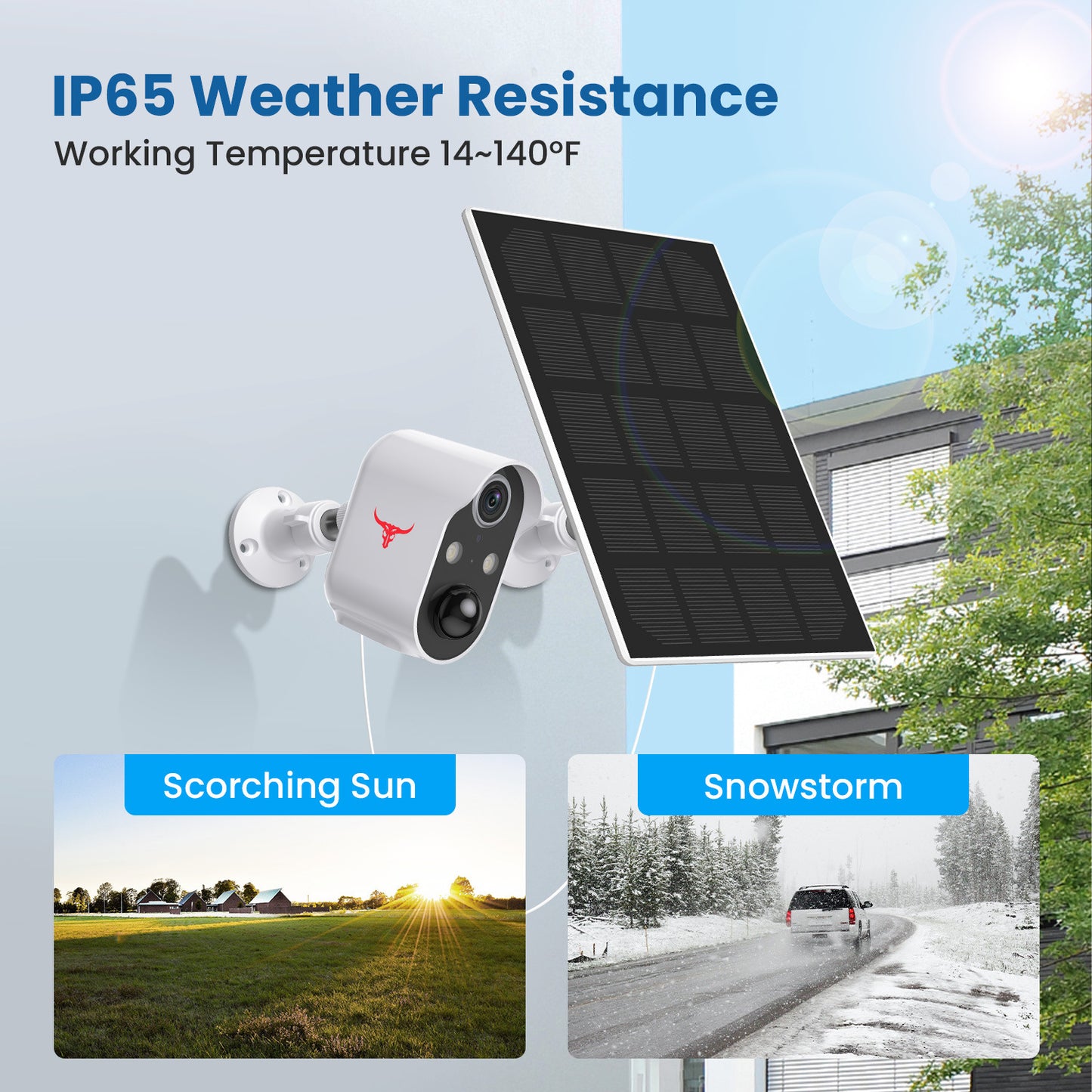 Wireless Network Security Monitoring Camera and Solar Panel(optional)