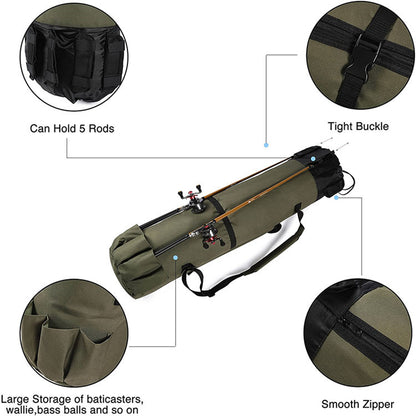 Versatile Cylinder-Shaped Fishing Rod Carrier - Outdoor Rod and Gear Storage