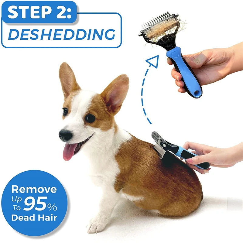 Pet Grooming Brush, 2 in 1