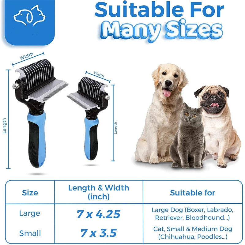 Pet Grooming Brush, 2 in 1