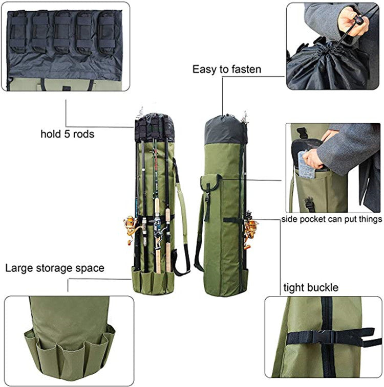 Versatile Cylinder-Shaped Fishing Rod Carrier - Outdoor Rod and Gear Storage