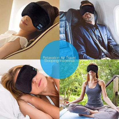 fall asleep fast with Bluetooth Sleeping Headphones and Eye Mask with Bluetooth Music Earphones in a Soft Elastic Comfortable Headband