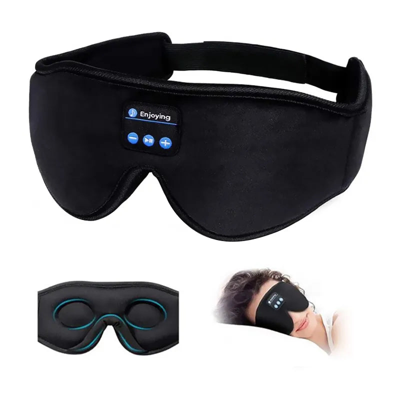 fall asleep fast with Bluetooth Sleeping Headphones and Eye Mask with Bluetooth Music Earphones in a Soft Elastic Comfortable Headband