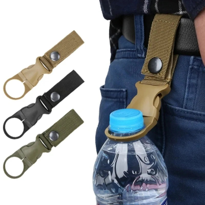 Water Bottle Hanger Molle Webbing Backpack Buckle Carabiners Attach Quickdraw Holder Outdoor Camping Hiking Climbing Accessories