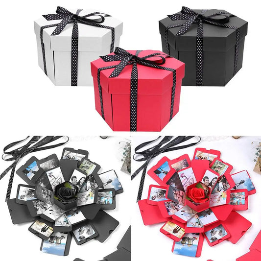 Creative Explosion Love Box  Gift Surprise Love Paper Box Hexagonal DIY Photo Album Scrapbooking Bomb Box Birthday Gifts for Women Man