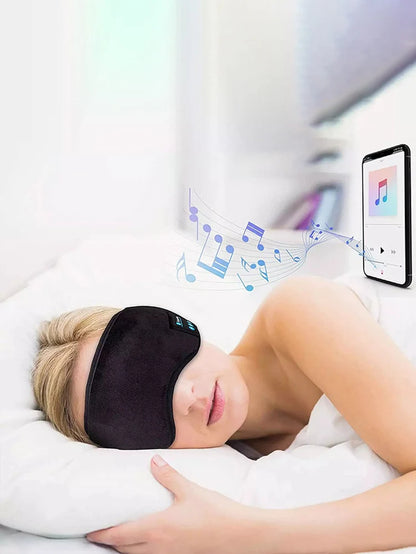 fall asleep fast with Bluetooth Sleeping Headphones and Eye Mask with Bluetooth Music Earphones in a Soft Elastic Comfortable Headband